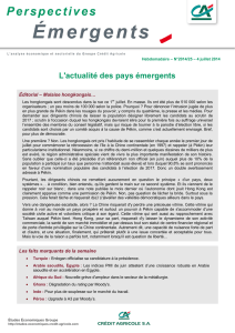 Éditorial - Credit Agricole, Etudes Economiques