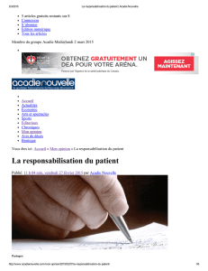 2015 02 27 La responsabilisation du patient _ Acadie Nouvelle