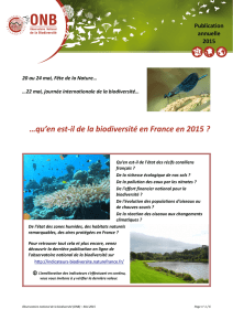 qu`en est-il de la biodiversité en France en 2015