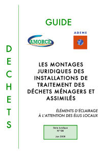 Montages juridiques Installations de traitement de déchets