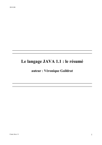 Le langage JAVA 1.1 : le résumé