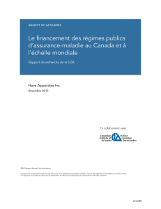 Le financement des régimes publics d`assurance