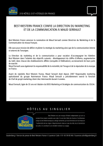 Best Western France conFie la Direction Du Marketing et De la