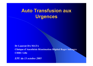 Autotransfusion aux urgences