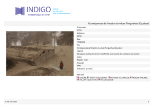 Conséquences de l`éruption du volcan Tungurahua (Equateur)