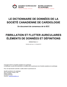 Éléments de données et définitions relatifs à la fibrillation et au