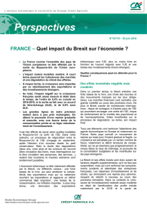 FRANCE – Quel impact du Brexit sur l`économie