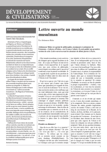 Lettre ouverte au monde musulman - Centre International Lebret