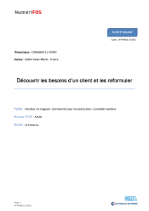 Découvrir les besoins d`un client et les reformuler