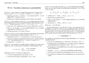 TD 16 : Variables aléatoires et probabilités