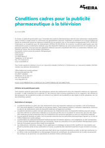 Arzneimittelwerbung - Conditions cadres pour la publicité