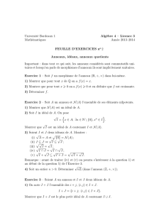 Université Bordeaux 1 Algèbre 4 – Licence 3 Mathématiques Année