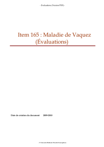 Item 165 : Maladie de Vaquez