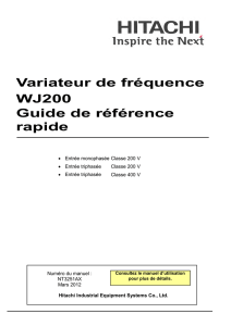 Variateur de fréquence WJ200 Guide de référence rapide