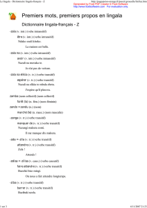 Le lingala - Dictionnaire lingala-français - Z