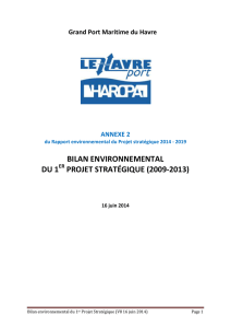 Bilan environnemental du Projet Stratégique 2009-2014