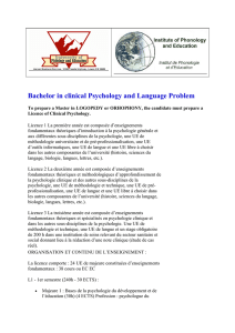 Bachelor in clinical Psychology and Language Problem