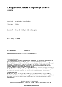 La logique d`Aristote et le principe du tiers exclu - E