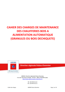 Cahier des charges de maintenance - L`ADEME en Poitou