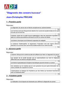 "Diagnostic des cancers buccaux" Jean-Christophe FRICAIN