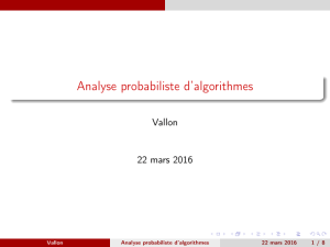 Analyse probabiliste d`algorithmes