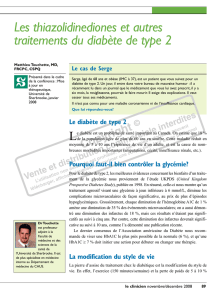 Les thiazolidinediones et autres traitements du diabete de type 2