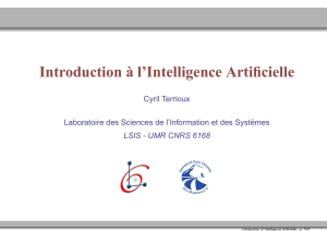 Introduction à l`Intelligence Artificielle