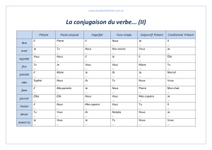 La conjugaison du verbe... (II)