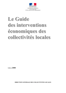 Le Guide des interventions économiques des collectivités locales