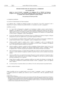 DÉCISION D`EXÉCUTION (UE) 2016/ 1943 DE LA COMMISSION