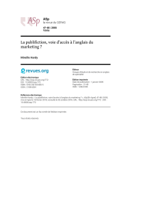 La publifiction, voie d`accès à l`anglais du marketing - ASp