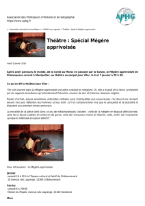 Théâtre : Spécial Mégère apprivoisée