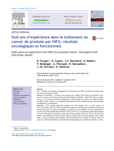 Huit ans d`expérience dans le traitement du cancer de