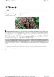 Les pygmées du Congo en "danger d`extinction" Page 1 of 1 Le