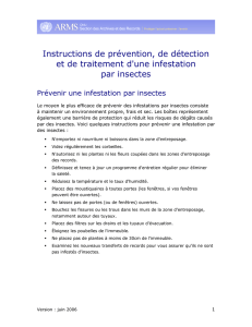 Instructions de prévention, de détection et de