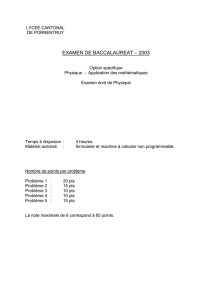 EXAMEN DE BACCALAUREAT – 2003