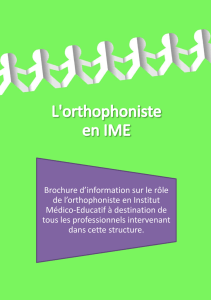 Plaquette d`information - Site Orthophoniste en IME