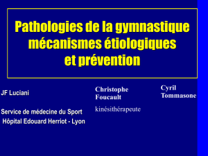 Pathologies du gymnaste - Dr Luciani - rhumatologie