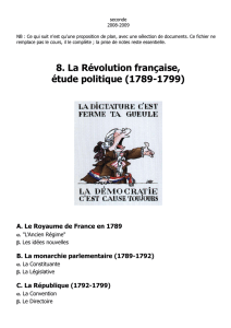 8. La Révolution française, étude politique (1789-1799)