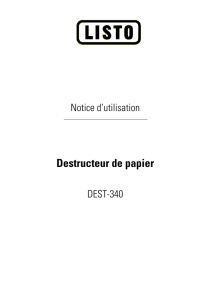 Notice destructeur de papier Listo DEST-340 V.2.0 (A5)