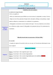 L`accord sujet / verbe