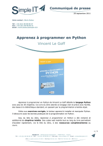 Apprenez à programmer en Python Vincent Le Goff