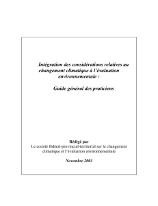 Intégration des considérations relatives au changement climatique à