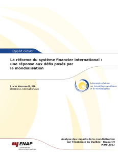 La r&eacute;forme du syst&egrave;me financier international