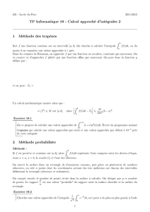 TP Informatique 19 - Calcul approché d`intégrales 2 1 Méthode des