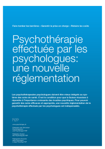Psychothérapie effectuée par les psychologues: une nouvelle