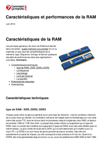 Caractéristiques et performances de la RAM