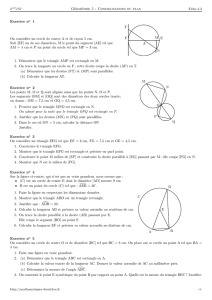 Géométrie 5 : Configurations du plan Exercice no 1 . On considère