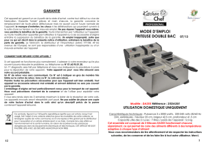 mode d`emploi friteuse double bac 07/13