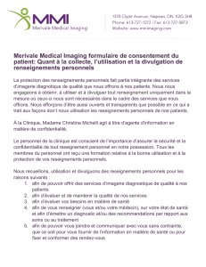 Merivale Medical Imaging formulaire de consentement du patient